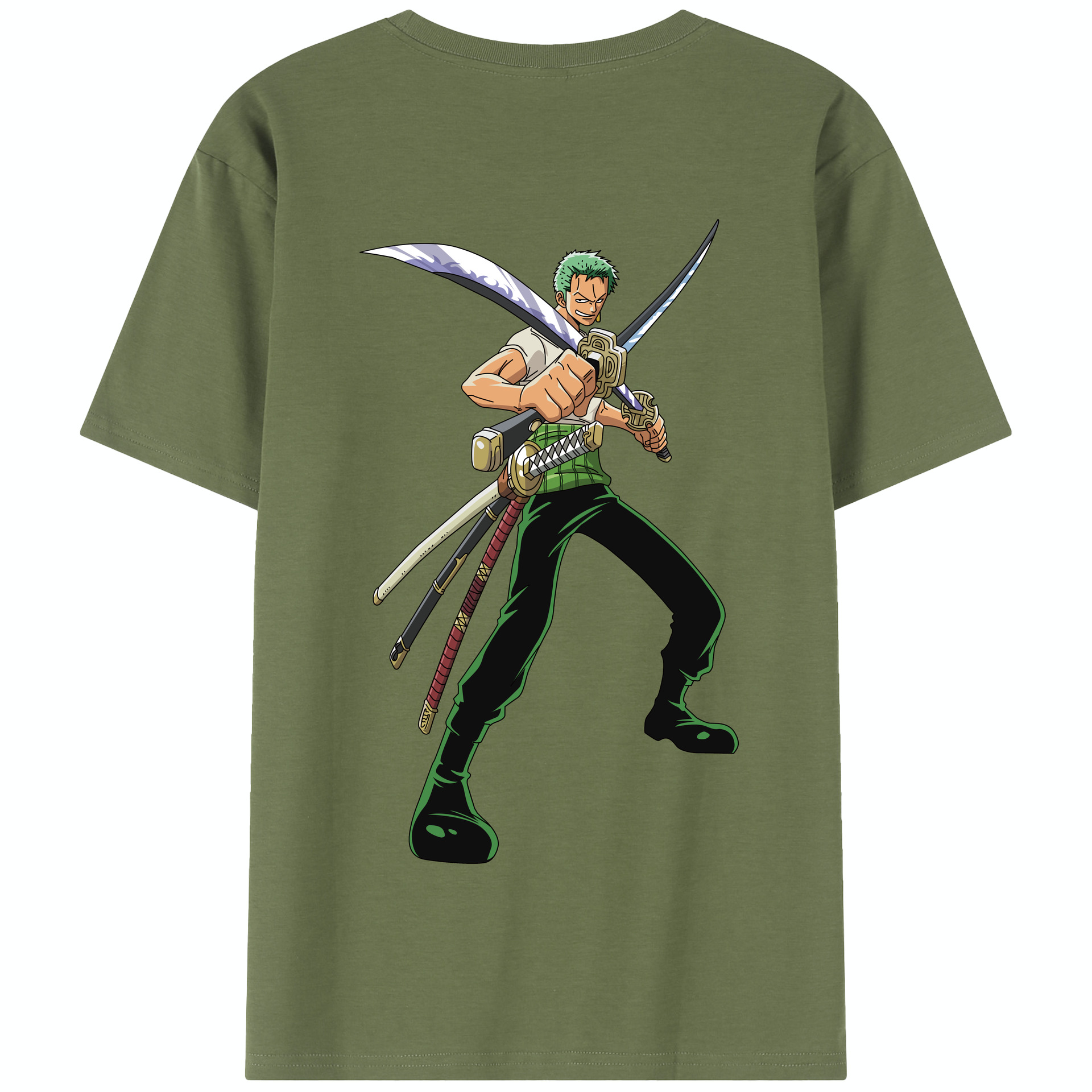 ワンピース ロロノア・ゾロ ONE PIECE Roronoa Zoro 綿100％半袖Tシャツ（背面プリント）